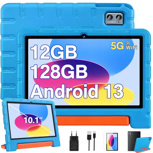 ZIOVO Kinder Tablet 10 Zoll, Android 13, 12GB RAM, 128GB ROM, Octa-Core, GMS zertifiziert