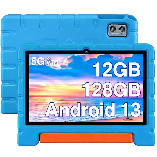 ZIOVO Kinder Tablet 10 Zoll Android 13, 12 GB RAM, 128 GB ROM, Octa-Core, GMS zertifiziert
