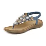 ZOEASHLEY Damen Sandalen Strass Flache Sandaletten Offene Zehe Flip Flops