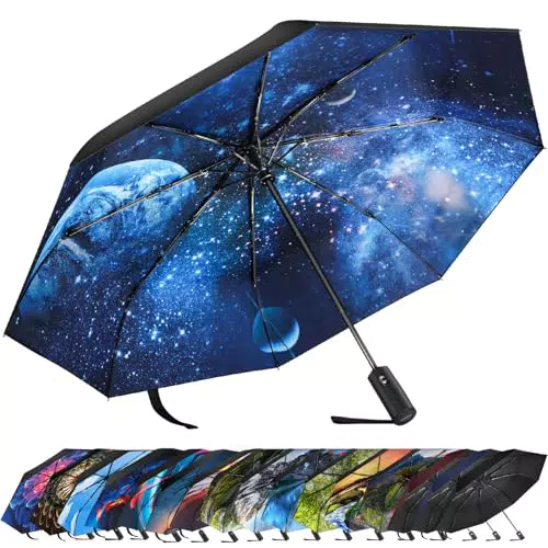 ZUOYOUZ Faltbarer Regenschirm – kompakt, automatisch und UV-geschützt für Reisen