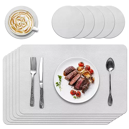 Premium Tischsets aus PU Leder – Abwaschbar und hitzebeständig für Küche und Restaurant