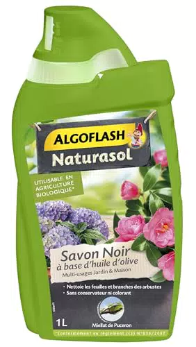 ALGOFLASH NATURASOL Schwarze Seife für Garten und Zimmerpflanzenpflege