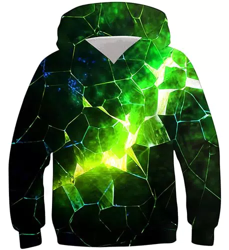 Belovecol Unisex Kinder Hoodie 3D Kapuzenpullover mit Taschen Langarm Sweatshirt