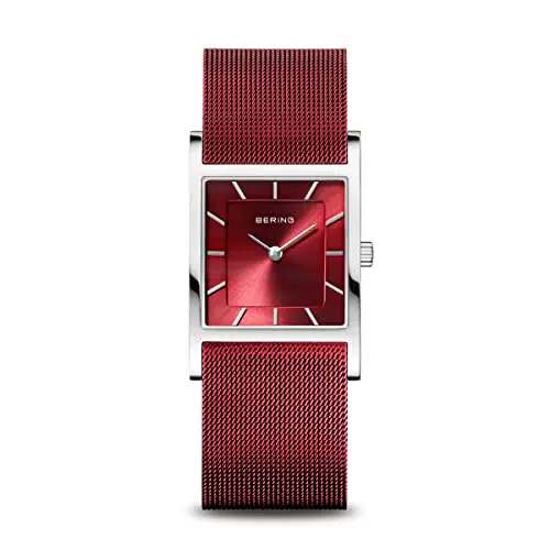 BERING Damen Armbanduhr - Klassische Kollektion mit Quarzwerk, Edelstahl und Saphirglas