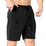 BROKIG Sporthose Herren Kurz Slim Fit Fitness Laufshorts mit Taschen