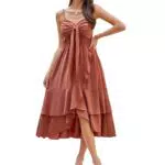 Boho Beach Damen High-Low Cocktail Maxi Dress – A-Linie, Lockere Passform