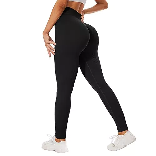 DDOBB Scrunch Leggings Damen - Nahtlose Butt Push Up High Waist Sportleggins
