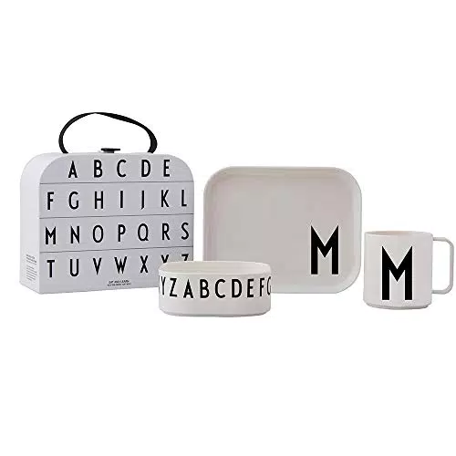 Design Letters Kinder Tritan Geschirr Set | Trinkbecher, Teller, Schale | Geschenke für Schulanfang