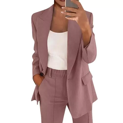 DHYUEN Damen Loungewear Anzug Elegant Trainingsanzug Blazer und Anzughose