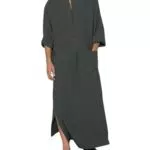 DUOLUVA Herren Kaftan Langarm Thobe aus Leinen für Herren