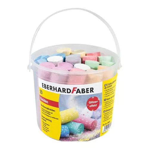 Eberhard Faber Straßenkreide Glitzer 526520 – Kreatives Malvergnügen für Kinder
