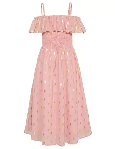 Elegant A-Linie Sommerkleid mit Rüschen und schulterfreiem Design