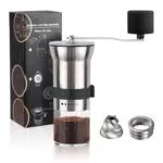 ERWEY Manuelle Kaffeemühle mit Kegelmahlwerk und verstellbarem Mahlgrad
