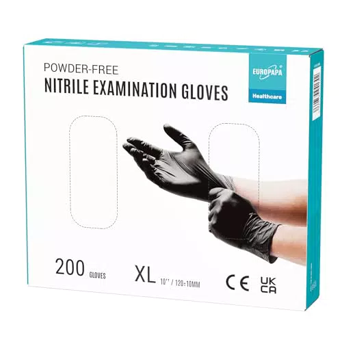 EUROPAPA Einweghandschuhe aus Nitril, puderfrei, latexfrei - Größen S, L & XL
