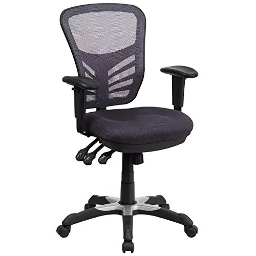 Flash Furniture Ergonomischer Bürostuhl mit Mesh-Rückenunterstützung und höhenverstellbarem Sitz
