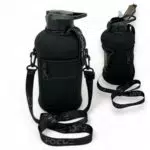 FOCUZ® Trinkflasche 2L mit Strohhalm und verstellbarem Tragegurt, BPA-frei