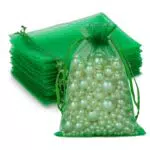 G2PLUS Organzasäckchen für Geschenke, Hochzeit und Schmuck, 10x15 cm