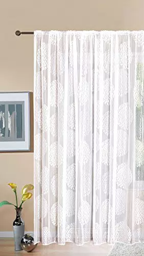 Fabio Gardine Store Jacquard Vorhang mit Kräuselband und Kreismuster 245x300 cm