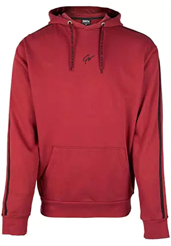 Gorilla Wear Banks Oversized Hoodie - Rot/Schwarz - zum Sport Freizeit Alltag Einkaufen Arbeit Baumwolle Polyester Workout Logo Kapuze Modern