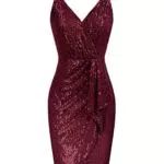 GRACE KARIN Damen V-Ausschnitt Paillettenkleid Bodycon Modell CL1723