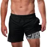 IDGREATIM Herren Badehose Kompressionsfutter Strand Shorts mit Kordelzug