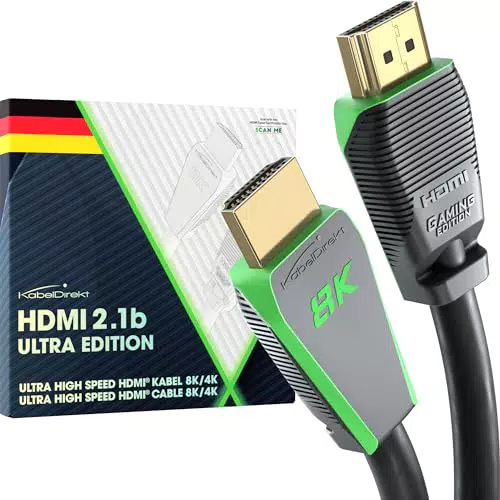KabelDirekt 8K HDMI Kabel 2.1b – Ultra Edition für Gaming und maximale Performance