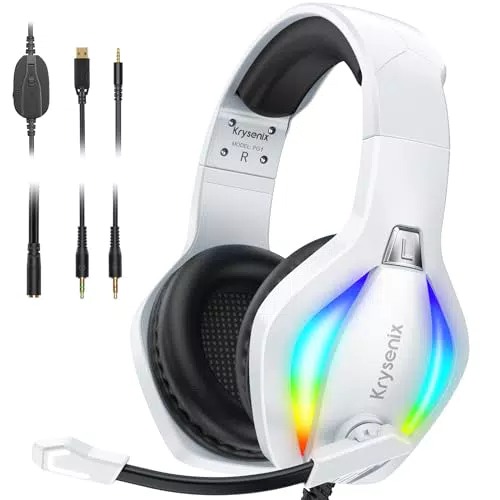 Krysenix PG1 RGB Gaming Headset mit Mikrofon für PS4, PS5, PC und Xbox