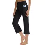 LaiEr Frauen Yoga Capri Hose mit Taschen und Bauchkontrolle, Weites Bein