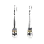 MetJakt Damen Ohrringe 925 Sterling Silber Vintage Tropfen mit Perlen
