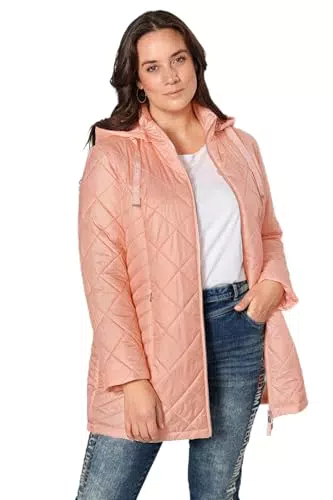 MIAMODA Damen Steppjacke Übergrößen Plus Size mit Kapuze