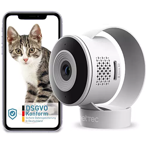 PetTec® Cam Lite - Haustierkamera mit App, Bewegungserkennung & Nachtsicht