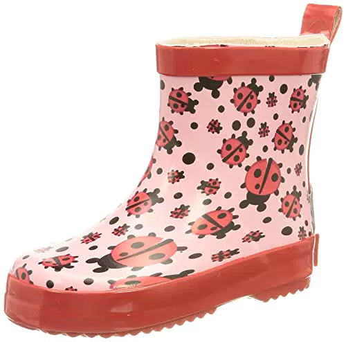 Playshoes Mädchen Gummistiefel Marienkäfer Schlupfstiefel