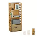 Relaxdays Regal aus Bambus mit 4 Ablagen – Holz Standregal für Bad und Wohnraum