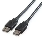ROLINE USB 2.0 Kabel, Typ A-A, Typ A-A, schwarz, 0, 8 m