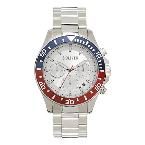 s.Oliver Herren Analog Quarz Uhr mit Edelstahl Armband SO-4239-MC