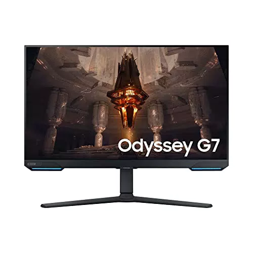 Samsung Odyssey G70B Gaming Monitor 28 Zoll, UHD-Auflösung, FreeSync Premium Pro, G-Sync kompatibel, 1 ms Reaktionszeit, 144 Hz, Schwarz