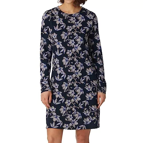 Schiesser Damen Langarm Sleepshirt aus Baumwolle und Modal, Bigshirt-Nightwear