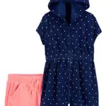 Simple Joys von Carter's Baby-Mädchen Kapuzen-Überwurf-Set für Schwimmbekleidung