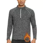 Soneven Half Zip Fleece Pullover Herren Winter Langarmshirt Herren Sport Laufshirt Herren Langarm Funktionsshirt Thermoshirt Winter Outdoor Wandershirt Atmungsaktiv Blau X