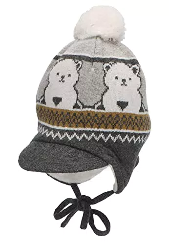Sterntaler Baby Jungen Mütze Baby Bommelmütze Bär Mütze - Mütze Baby
