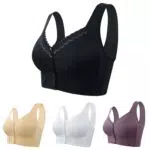Damen BH ohne Bügel mit Vorderverschluss – Push Up Sport-BH für Yoga und Fitness