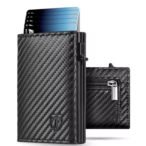 TENBST Geldbörse Herren, Slim Wallet mit RFID Schutz und Münzfach