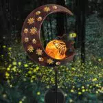 TERESA'S COLLECTIONS Solarlampe für Außen - Gartenleuchte mit Blumenfee und Erdspieß