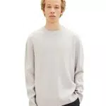 TOM TAILOR Denim Herren Loose Fit Crew-Neck Strick-Pullover