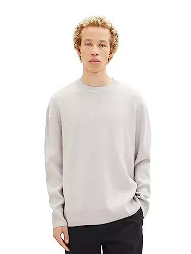 TOM TAILOR Denim Herren Loose Fit Crew-Neck Strick-Pullover