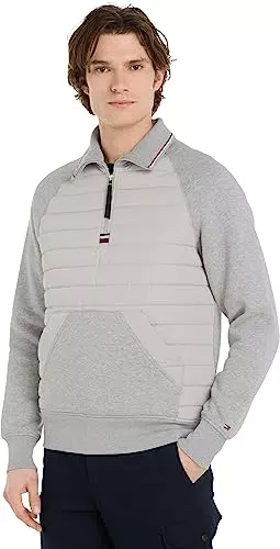 Tommy Hilfiger Herren Sweatshirt mit Reißverschluss Zipper Halber Zipper