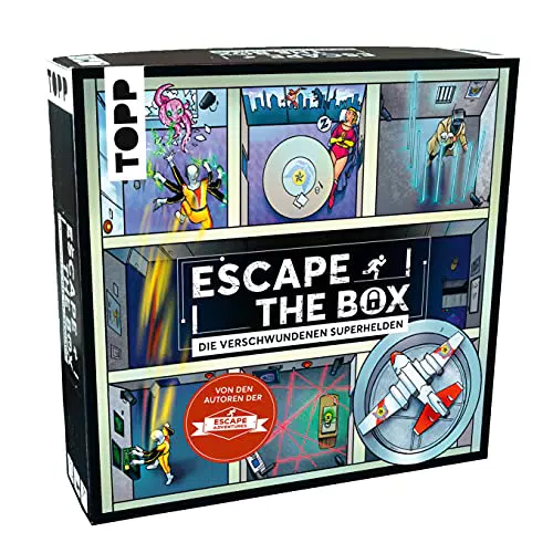 TOPP Escape The Box – Die verschwundenen Superhelden: Escape-Room-Spiel für 1-4 Spieler
