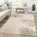 Teppich Kurzflor mit geometrischem Design - Grau Beige (80x150 cm)