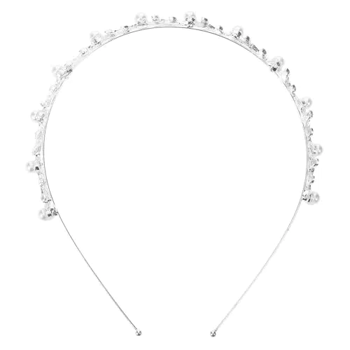 UEETEK Braut Tiara mit Perlenverzierung - Elegantes Stirnband für Hochzeiten und Feiern