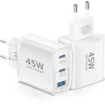 Samsung USB C Ladegerät 45W, 3-Port Typ C PPS Schnellladegerät für iPhone und Galaxy